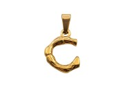 Подвеска-буква C 18х14х3мм, отверстие 3х7мм, цвет золото, хирургическая сталь, 22-478, 1шт