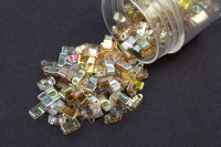 Бисер японский MIYUKI Half TILA #55021 Crystal Lemon Rainbow, радужный прозрачный, 5 грамм