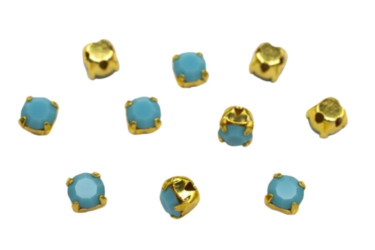 Шатоны Preciosa Maxima 3,2мм в оправе, цвет turquoise U/gold, 63-300, 10шт Шатоны Preciosa Maxima 3,2мм в оправе, цвет turquoise U/gold, 63-300, 10шт