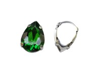 Кристалл Капля Astra 14х10мм пришивной в оправе, цвет зеленый/серебро, стекло/латунь, 43-312, 5шт