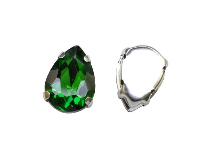 Кристалл Капля Astra 14х10мм пришивной в оправе, цвет зеленый/серебро, стекло/латунь, 43-312, 5шт Кристалл Капля Astra 14х10мм пришивной в оправе, цвет зеленый/серебро, стекло/латунь, 43-312, 5шт