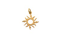 Подвеска Солнце 18х15х1мм, отверстие 3мм, цвет золото, хирургическая сталь, 22-060, 1шт