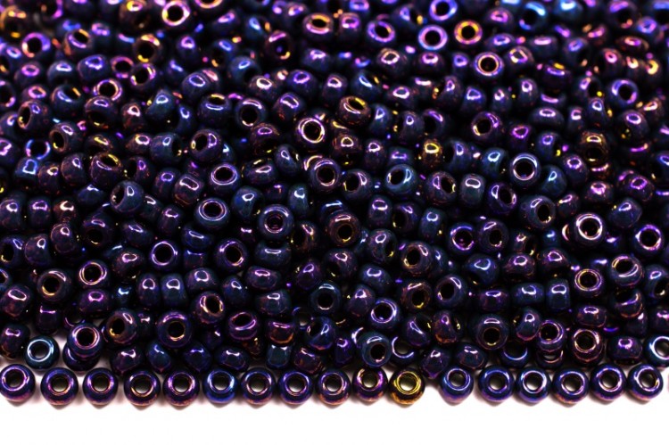Бисер японский MIYUKI круглый 11/0 #0469 бронзово-фиолетовый ирис, металлизированный, 10 грамм Бисер японский MIYUKI круглый 11/0 #0469 бронзово-фиолетовый ирис, металлизированный, 10 грамм