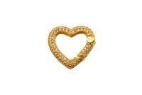 Замок-карабин Сердце 18х3мм, цвет золото, латунь/стразы цирконий, 07-089, 1шт