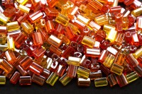 Бисер чешский PRECIOSA ОБЛОНГ 3,5х5мм 90030 микс оранжевый прозрачный, 50г