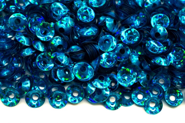 Пайетки объёмные 6мм, цвет 50132 голубой/голографик, пластик, 1022-150, 10 грамм Пайетки объёмные 6мм, цвет 50132 голубой/голографик, пластик, 1022-150, 10 грамм