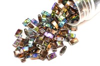 Бисер японский MIYUKI Half TILA #55020 Crystal Copper Rainbow, радужный прозрачный, 5 грамм