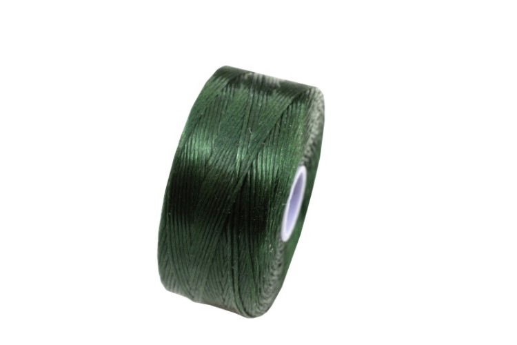 Нить для бисера S-Lon, размер D, цвет dark green, нейлон, 1030-394, катушка около 71м Нить для бисера S-Lon, размер D, цвет dark green, нейлон, 1030-394, катушка около 71м