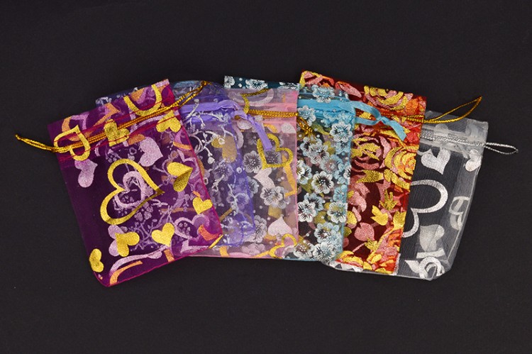 Сумочка из органзы подарочная 7х9см, ассорти цветов с рисунком, 36-001, 1шт Сумочка из органзы подарочная 7х9см, ассорти цветов с рисунком, 36-001, 1шт