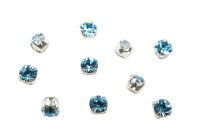 Шатоны Preciosa Maxima 3,2мм в оправе, цвет aqua Bo DF/silver, 63-200, 10шт