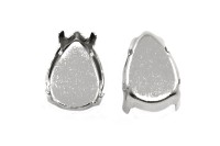 Оправа Капля 14х10мм, отверстия 1,2мм, цвет платина, латунь, 42-012, 2шт