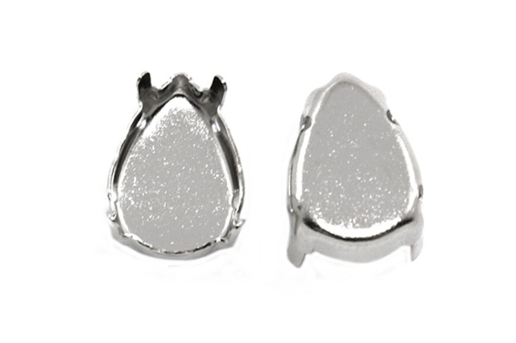 Оправа Капля 14х10мм, отверстия 1,2мм, цвет платина, латунь, 42-012, 2шт Оправа Капля 14х10мм, отверстия 1,2мм, цвет платина, латунь, 42-012, 2шт