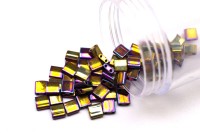Бисер японский MIYUKI TILA #0188 пурпурный/золотистый ирис, металлизированный, 5 грамм