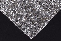 Кожзам Пайетки, размер 20х30см, цвет серебро, 1028-078, 1шт