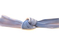 Лента шелковая Шибори, ширина 12см, цвет №100 голубой/белый, 20см