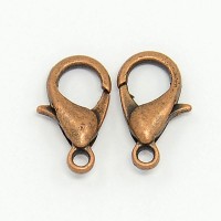 ОПТ Замок карабин 12х6мм, отверстие 1,5мм, цвет античная медь, сплав металлов, 07-030-опт, 100шт
