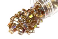 Бисер японский MIYUKI Half TILA #55019 Crystal Brown Rainbow, радужный прозрачный, 5 грамм