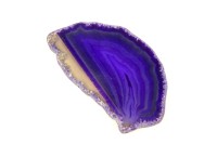 Срез Агата природного, оттенок фиолетовый, 82х46х5,5мм, отверстие 2мм, 37-419, 1шт