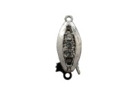 Замок-защелка 15х7мм Elegant elements, отверстие 1мм, сплав металлов, родий, 06-187, 1шт
