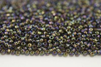 Бисер японский TOHO круглый 15/0 #0999 черный алмаз радужный, золотая линия внутри, 10 грамм