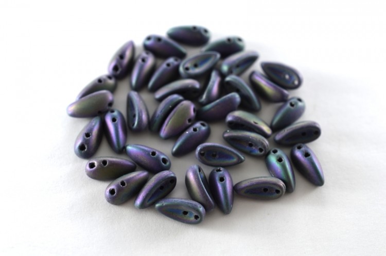 Бусины Chilli beads 4х11мм, два отверстия 0,9мм, цвет 23980/21195 черный/матовый фиолетовый ирис, 702-022, 10г (около 35шт) Бусины Chilli beads 4х11мм, два отверстия 0,9мм, цвет 23980/21195 черный/матовый фиолетовый ирис, 702-022, 10г (около 35шт)