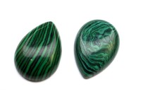 Кабошон капля 25х18мм, Малахит синтетический, цвет зеленый, 2015-021, 1шт