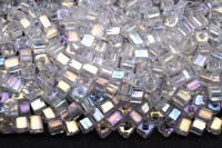 Бисер чешский PRECIOSA кубический 3х3мм 58205 прозрачный радужный, 50г
