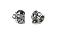 Держатель для кулонов 10х7х7мм, отверстие 5 и 1,5мм, цвет античное серебро, сплав металлов, 03-018, 3шт