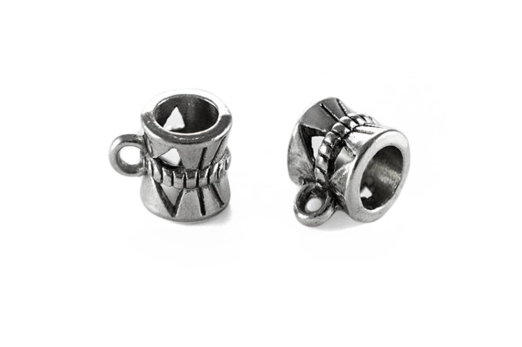 Держатель для кулонов 10х7х7мм, отверстие 5 и 1,5мм, цвет античное серебро, сплав металлов, 03-018, 3шт Держатель для кулонов 10х7х7мм, отверстие 5 и 1,5мм, цвет античное серебро, сплав металлов, 03-018, 3шт