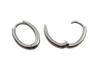 Серьги Конго Овал 17х12х3мм, латунь, родий, 21-494, 1 пара