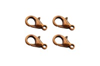 Замок-карабин 12х6мм, отверстие 1,5мм, цвет античная медь, сплав металлов, 07-030, 4шт