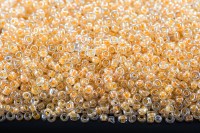 Бисер китайский круглый размер 12/0, цвет 2202 прозрачный, желтая линия внутри, 85г