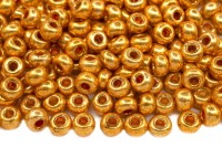 Бисер чешский PRECIOSA круглый 6/0 18389 золотистый, непрозрачный металлик, 50г