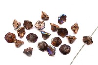Бусина Flower 7х5мм, отверстие 0,8мм, цвет 00030/98533 Crystal/Copper Rainbow, 733-050, 20шт