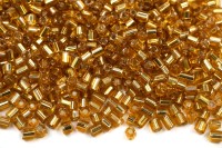 Бисер чешский PRECIOSA рубка 10/0 17050 золотой, серебряная линия внутри, 50г