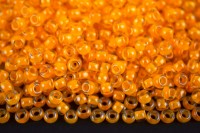 Бисер японский TOHO круглый 6/0 #0801 мандарин, окрашенный изнутри неон, светится в ультрафиолете, 10 грамм