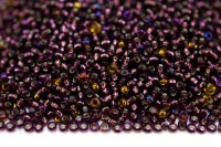 Бисер чешский PRECIOSA круглый 10/0 27080С фиолетовый, серебряная линия внутри, 20 грамм