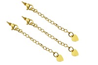 Удлинитель цепи с карабином Сердце, длина 5см, звено 3,5х2,5мм, цвет золото, латунь, 27-004, 1шт