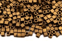 Бисер японский Miyuki Cube кубический 1,8мм #2006 темная бронза, матовый металлизированный, 10 грамм