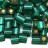 Бисер японский Miyuki Cube кубический 4мм #0017F изумруд, матовый, серебряная линия внутри, 10 грамм - Бисер японский Miyuki Cube кубический 4мм #0017F изумруд, матовый, серебряная линия внутри, 10 грамм