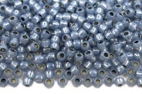 Бисер японский TOHO круглый 11/0 #PF2102 Permanent Finish молочный монтана, серебряная линия внутри, 10 грамм