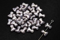Бусины Tee beads 2х8мм, отверстие 0,5мм, цвет 02010/15435 белый мел/медный мрамор, 730-024, 10г (около 50шт)