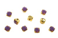 Шатоны Preciosa Maxima 3,2мм в оправе, цвет amethyst opal DF/gold, 63-197, 10шт