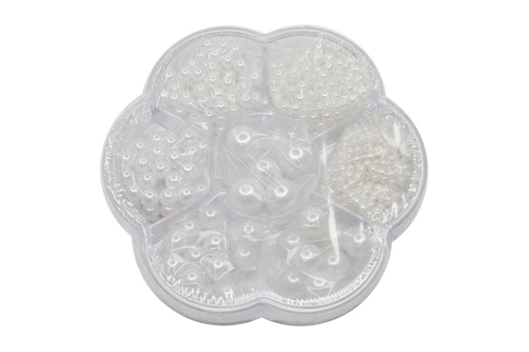 Набор жемчужных бусин для рукоделия, цвет белый, 01-01-26, 1уп Набор жемчужных бусин для рукоделия, цвет белый, 01-01-26, 1уп