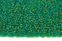 Бисер японский MIYUKI круглый 15/0 #0146FR зеленый, матовый радужный прозрачный, 10 грамм