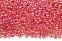 Бисер чешский PRECIOSA круглый 10/0 11028 янтарный, розовая линия внутри, 20 грамм