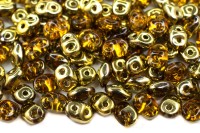 Бусины SuperDuo 2,5х5мм, отверстие 0,8мм, цвет 10060/26441 Topaz/Amber, 706-221, 10г (около 120шт)