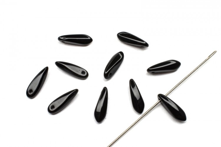 Бусины Dagger beads 11х3мм, отверстие 0,8мм, цвет 23980 черный непрозрачный, 736-043, 10шт Бусины Dagger beads 11х3мм, отверстие 0,8мм, цвет 23980 черный непрозрачный, 736-043, 10шт