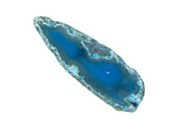 Срез Агата природного, оттенок темно-синий, 85х29х5мм, отверстие 2мм, 37-432, 1шт