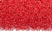 Бисер чешский PRECIOSA круглый 11/0 38397 прозрачный, розовая линия внутри, 50г